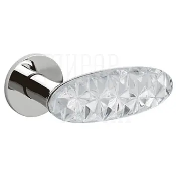 Дверные ручки на розетке Olivari Crystal Diamond хром + стекло
