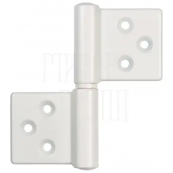 143**032D_T Петля накладная без врезки ALDEGHI 32x35 (левая) сечение стержня круглое белый