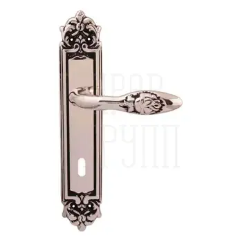 Дверная ручка на планке Melodia 243/229 'Rosa' серебро 925 (key)