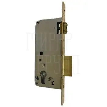 Замок врезной цилиндровый 2 оборота 1 плоский ригель роликовая защелка CISA 5C621.60.0.12 латунь
