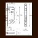 Замок врезной с защелкой Archie L01-45-70 ключ-ключ (англ.), схема