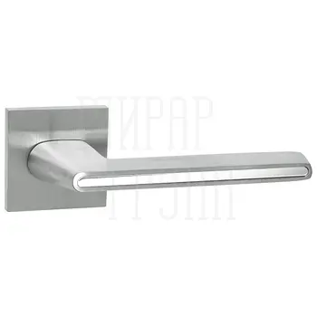Дверная ручка Ajax (Аякс) на квадратной розетке 'STICK' JS матовый хром + хром