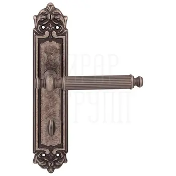 Дверная ручка на планке Melodia 353/229 'Regina' античное серебро (wc)