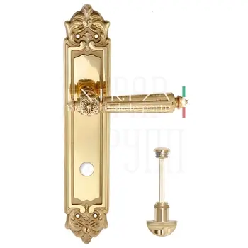 Дверная ручка Extreza 'LEON' (Леон) 303 на планке PL02 полированное золото (wc)