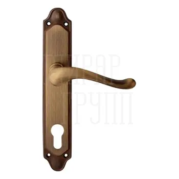 Дверная ручка на планке Melodia 129/158 'Palma' матовая бронза (cyl)