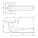 Дверная ручка Armadillo на квадратной розетке "KEA" SQ001, схема