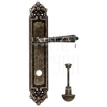 Дверная ручка Extreza 'PETRA' (Петра) 304 на планке PL02 античная бронза (wc)