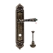 Дверная ручка Extreza "PETRA" (Петра) 304 на планке PL02, античная бронза (wc)