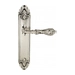 Дверная ручка Venezia 'MONTE CRISTO' на планке PL90, натуральное серебро