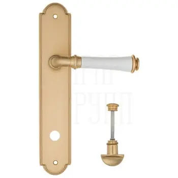 Дверная ручка Fratelli Cattini 'GRACIA CERAMICA BIANCO' на планке PL257 матовая латунь (wc-2)