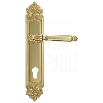 Дверная ручка Venezia 'PELLESTRINA' на планке PL96 полированная латунь (cyl)