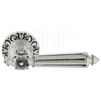 Дверная ручка на розетке Venezia 'CASTELLO' D4 натуральное серебро