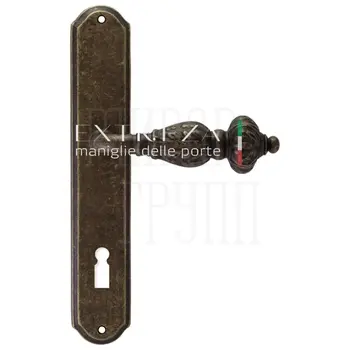 Дверная ручка Extreza 'TESLA' (Тесла) 315 на планке PL01 античная бронза (cab) (KEY)