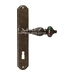 Дверная ручка Extreza 'TESLA' (Тесла) 315 на планке PL01, античная бронза (key)