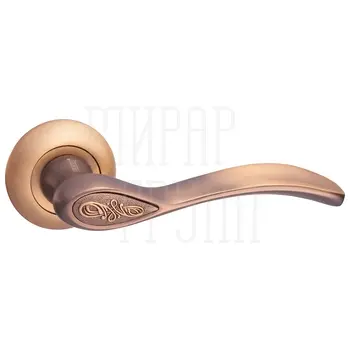 Дверные ручки Renz (Ренц) 'Флория' INDH 17-08 на круглой розетке кофе