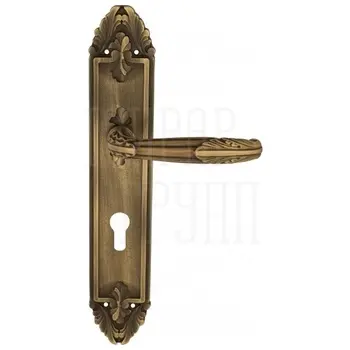 Дверная ручка Venezia 'ANGELINA' на планке PL90 матовая бронза (cyl)