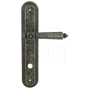 Дверная ручка Extreza 'LEON' (Леон) 303 на планке PL05 античное серебро (WC)