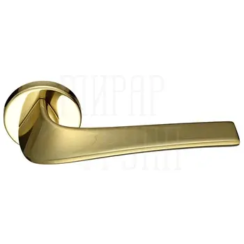 Дверная ручка на круглой розетке Morelli Luxury 'Cometa' золото