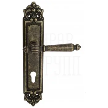 Дверная ручка Venezia 'PELLESTRINA' на планке PL96 античная бронза (cyl)
