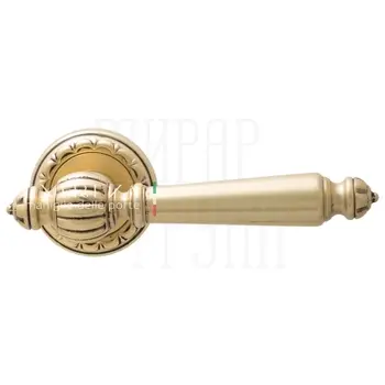 Дверная ручка Extreza 'Daniel' (Даниел) 308 на круглой розетке R02 французское золото