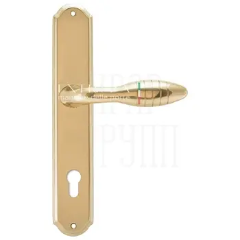 Дверная ручка Extreza 'MIREL' (Мирель) 316 на планке PL01 полированное золото (cyl)