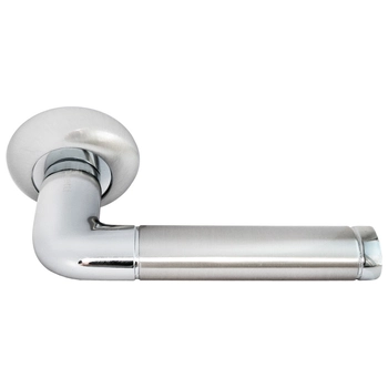 Дверная ручка на круглой розетке RUCETTI RAP 2 полированный никель