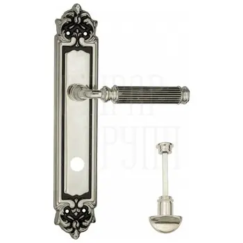Дверная ручка Venezia 'MOSCA' на планке PL96 натуральное серебро (wc)