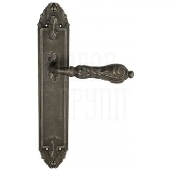 Дверная ручка Venezia 'MONTE CRISTO' на планке PL90 античное серебро