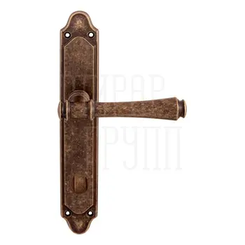 Дверная ручка на планке Melodia 245/158 'Tako' античная бронза (wc)