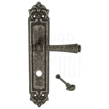 Дверная ручка Extreza 'PIERO' (Пиеро) 326 на планке PL02 античное серебро (wc)