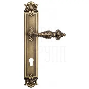 Дверная ручка Venezia 'LUCRECIA' на планке PL97 матовая бронза (cyl)