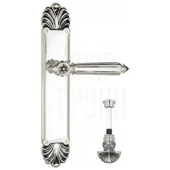 Дверная ручка Venezia 'CASTELLO' на планке PL87 натуральное серебро (wc-4)
