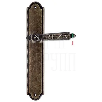 Дверная ручка Extreza 'LEON' (Леон) 303 на планке PL03 античная бронза