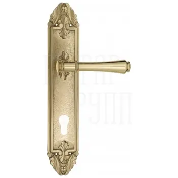 Дверная ручка Venezia 'CALLISTO' на планке PL90 полированная латунь (cyl)