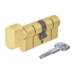 Профильный цилиндр ключ-вертушка ABUS KD10PS Z30/K30 60 mm (25+10+25) H-BOX с удлиненной шейкой ключа, матовая латунь