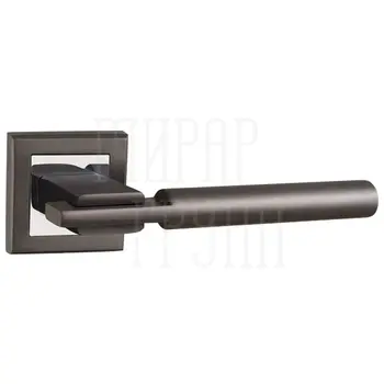 Дверная ручка Punto (Пунто) на квадратной розетке 'CITY' QL хром + графит