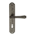 Дверная ручка Extreza 'PIERO' (Пиеро) 326 на планке PL01, античное серебро (key)