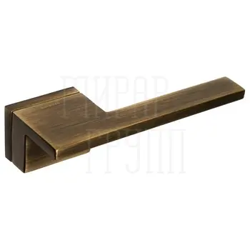 Дверная ручка Extreza Hi-Tech 'Mirano' (Мирано) 138 на прямоугольной розетке R25 матовая бронза