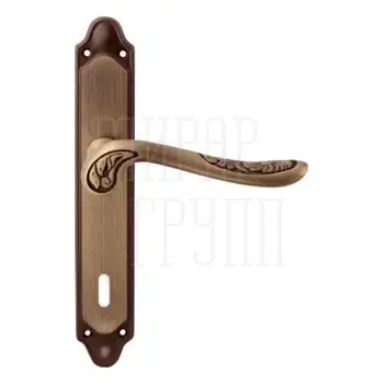 Дверная ручка на планке Melodia 285/158 'Daisy' матовая бронза (key)