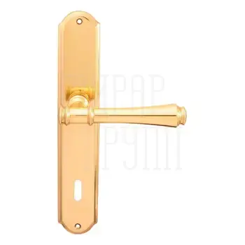 Дверная ручка на планке Melodia 245/131 'Tako' полированная латунь (key)