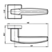 Дверная ручка Armadillo на квадратной розетке "ARC" USQ2, схема