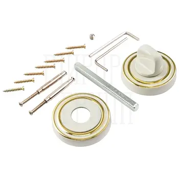 Завертка к ручкам Renz INBK 16 белый + полированная латунь