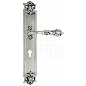 Дверная ручка Venezia 'MONTE CRISTO' на планке PL97 натуральное серебро (cyl)