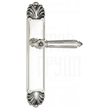 Дверная ручка Venezia 'CASTELLO' на планке PL87 натуральное серебро (cyl)