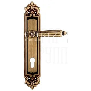 Дверная ручка Extreza 'LEON' (Леон) 303 на планке PL02 матовая бронза (cyl)