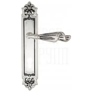 Дверная ручка Venezia 'Opera' на планке PL96 натуральное серебро (cyl)
