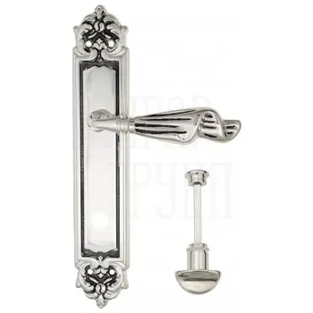 Дверная ручка Venezia 'Opera' на планке PL96 натуральное серебро (wc)