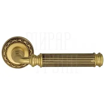 Дверная ручка на розетке Venezia 'MOSCA' D2 французское золото + коричневый