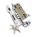 Замок врезной с защелкой Archie L01-45-70 ключ-ключ (англ.), хром