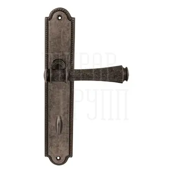 Дверная ручка на планке Melodia 245/458 'Tako' античное серебро (wc)